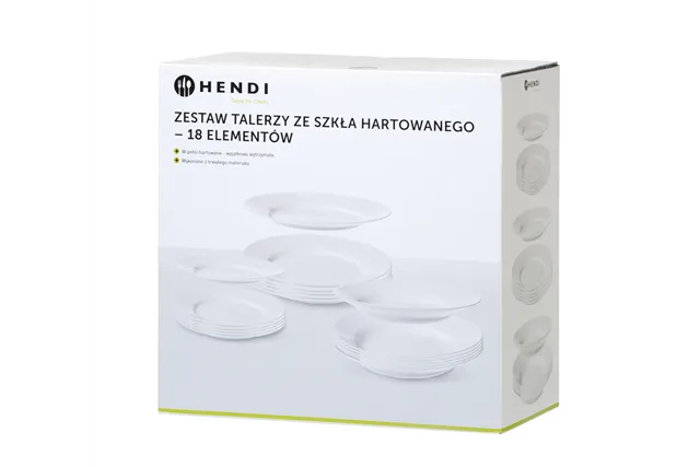 Zestaw talerzy Opal - 18 elementów, 18 szt., ⌀mm Hendi 795224