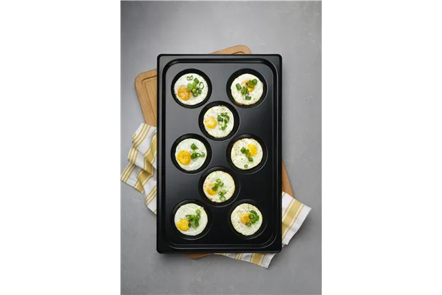 Blacha do jajek sadzonych, z powłoką nieprzywierającą CONVECTOMAT EGGPLATE, GN 1/1, czarny, 530x325x26mm Hendi 808856