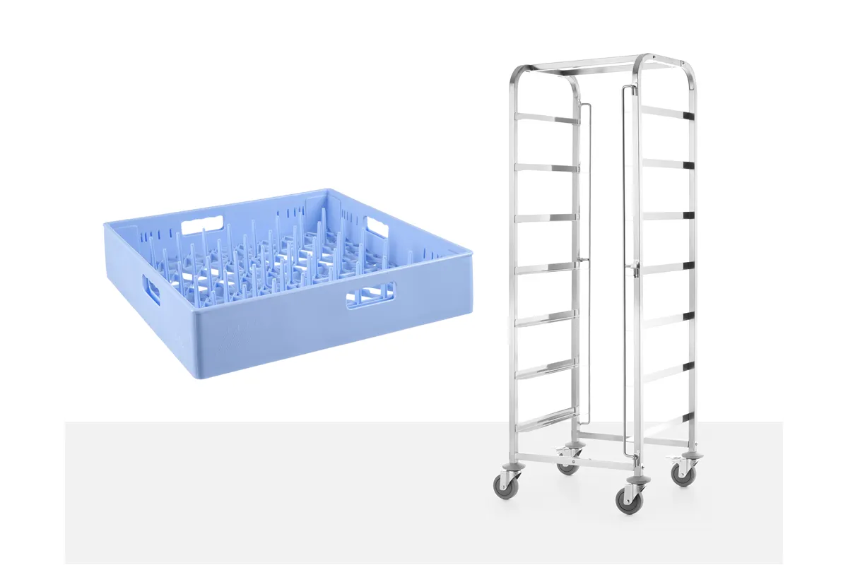 Wózek do transportu koszy do zmywarek, 7x500×500 mm, 615x560x1710mm Hendi 810583