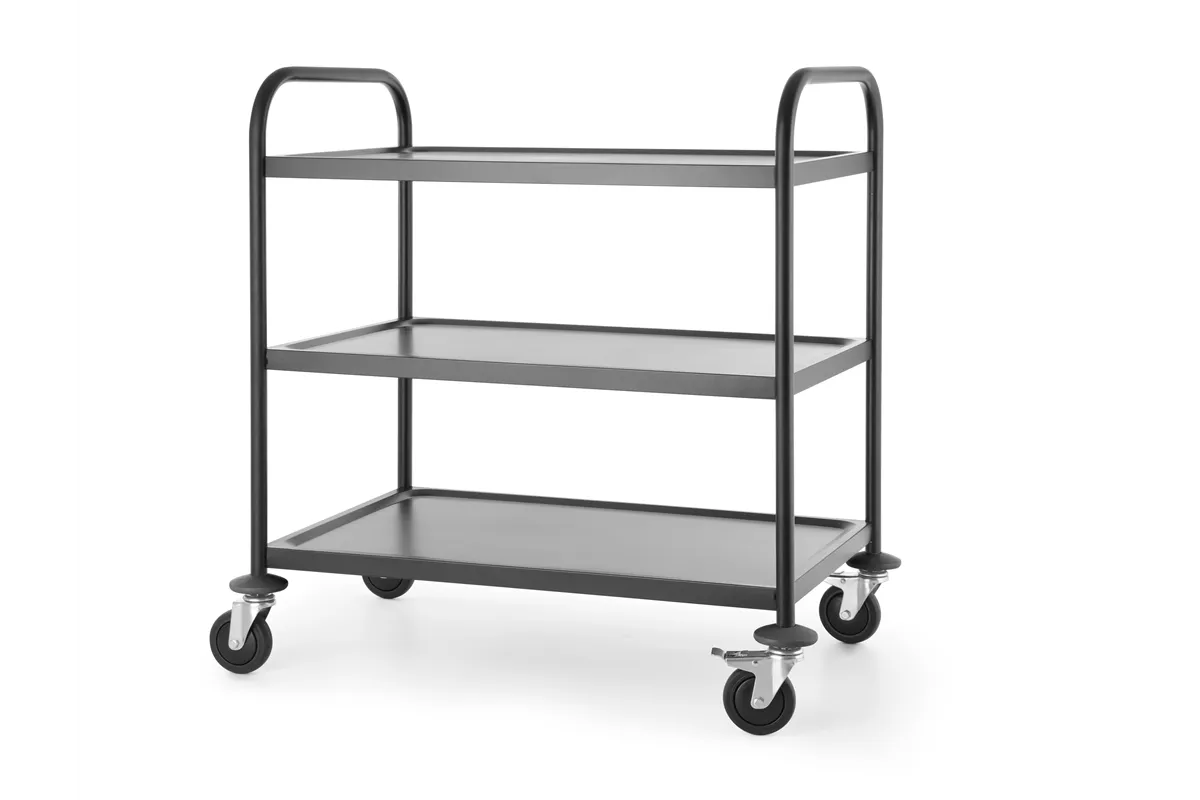 Wózek do serwowania czarny, matowy, 905x585x945mm Hendi 811320