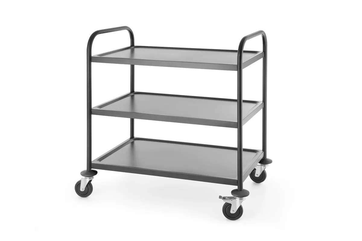 Wózek do serwowania czarny, matowy, 905x585x945mm Hendi 811320