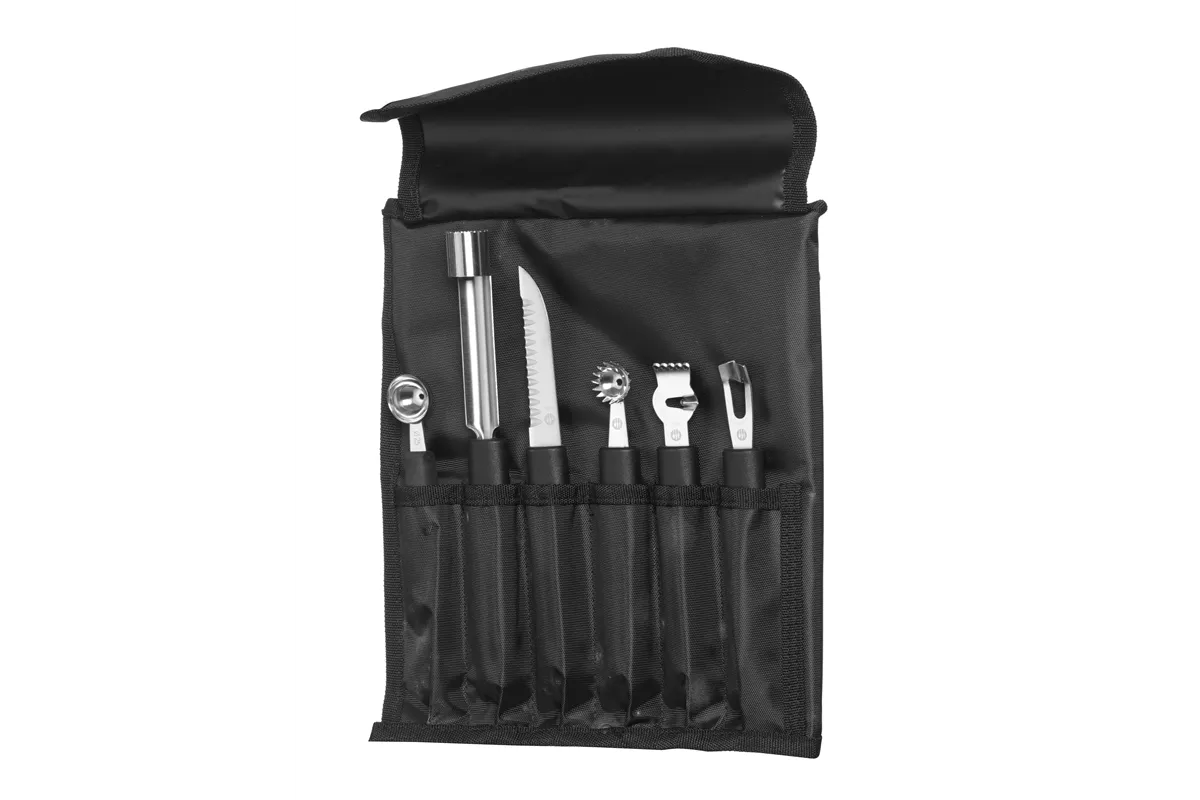 Zestaw noży dekoracyjnych – 6 elementowy, czarny, 280x100x50mm Hendi 856291