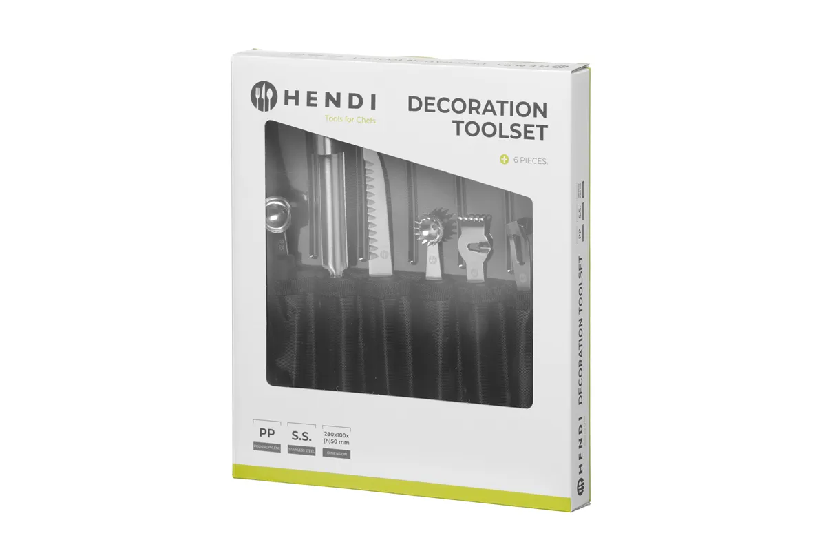 Zestaw noży dekoracyjnych – 6 elementowy, czarny, 280x100x50mm Hendi 856291