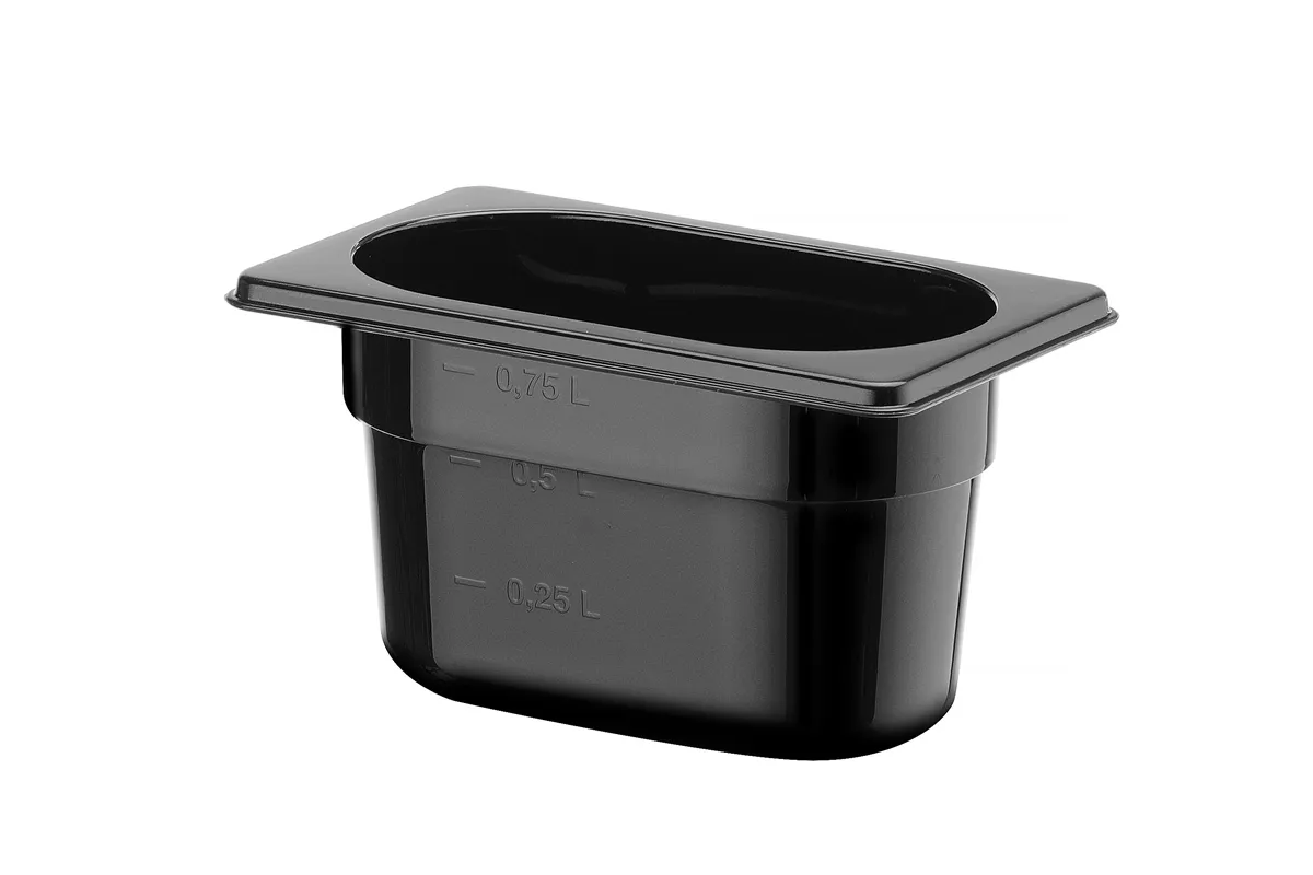 Pojemnik GN 1/9 z czarnego poliwęglanu, GN 1/9, 1L, czarny, 176x108x100mm Hendi 862827