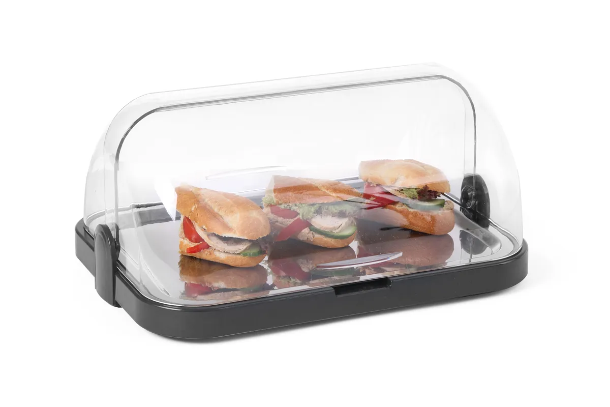 Pojedyncza witrynka chłodząca roll-top Duo UNIQ , designed by Robert Bronwasser, czarny, 460x355x220mm, Prostokątny Hendi 871805