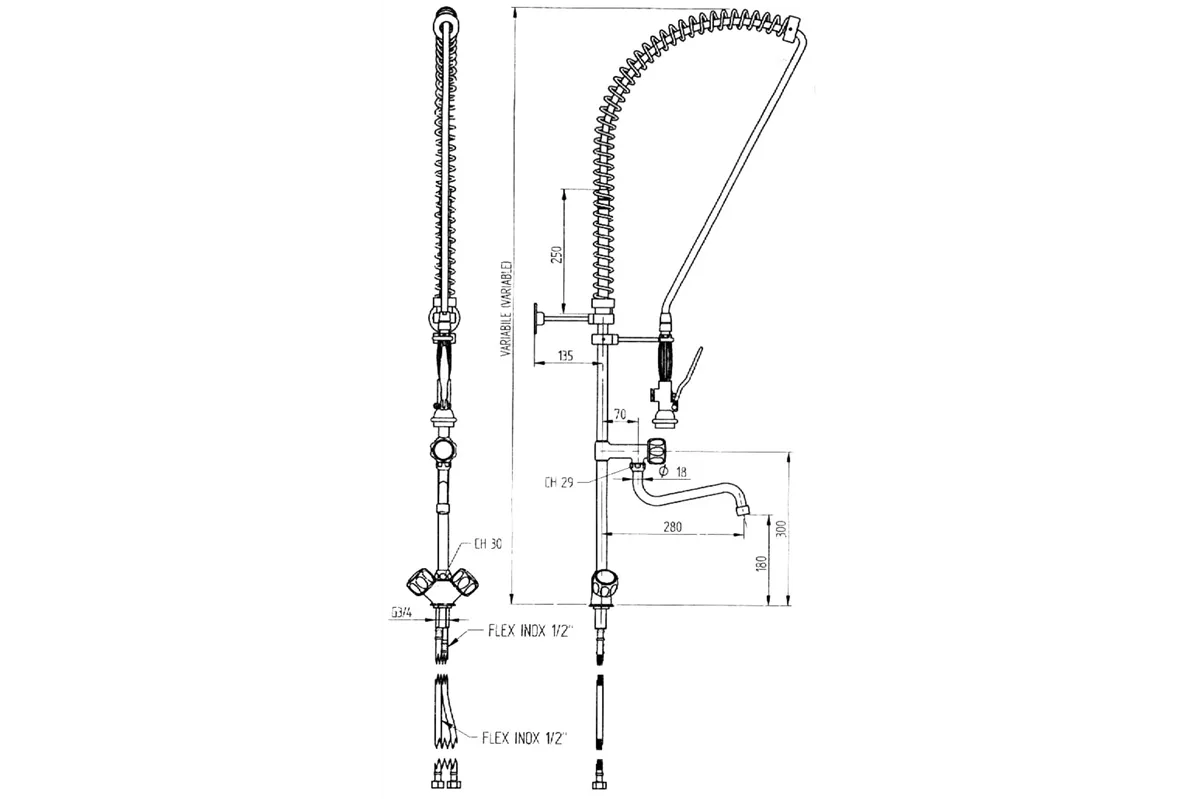 Bateria z prysznicem Hendi 970515