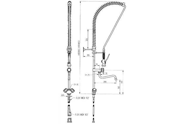 Bateria z prysznicem Hendi 970515