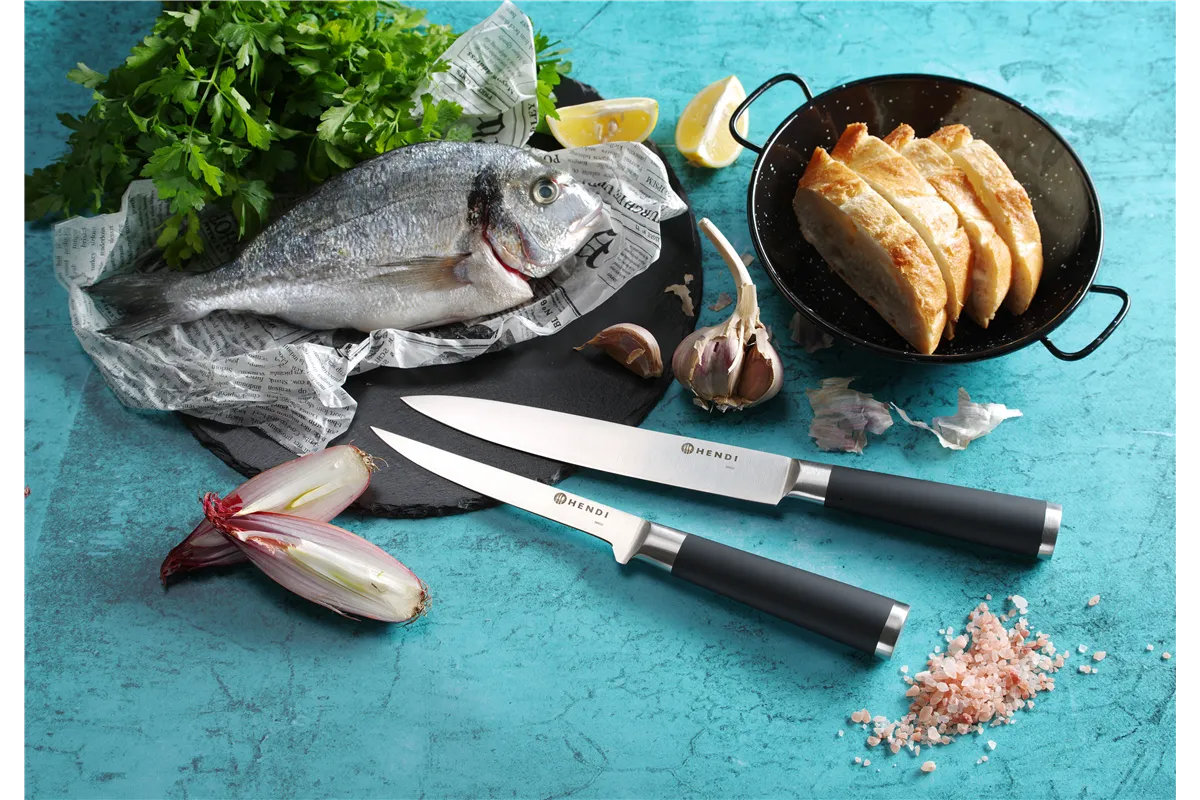 Zestaw noży – 9-elementowy, czarny, 445x260x65mm Hendi 975770