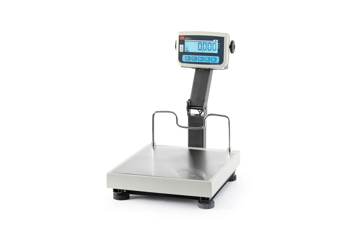 Waga platformowa LCD ze składanym wysięgnikiem i z legalizacją, seria EKO+, 60 kg, 350x400x522mm Tem BEK+C035X040060-KB