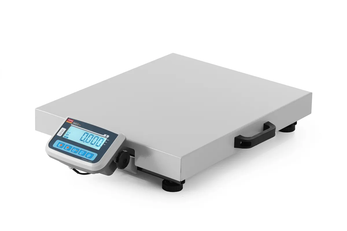 Waga paczkowa przenośna LCD z legalizacją, seria EKO+, 150 kg, xxmm Tem BEK+C050X060150-F
