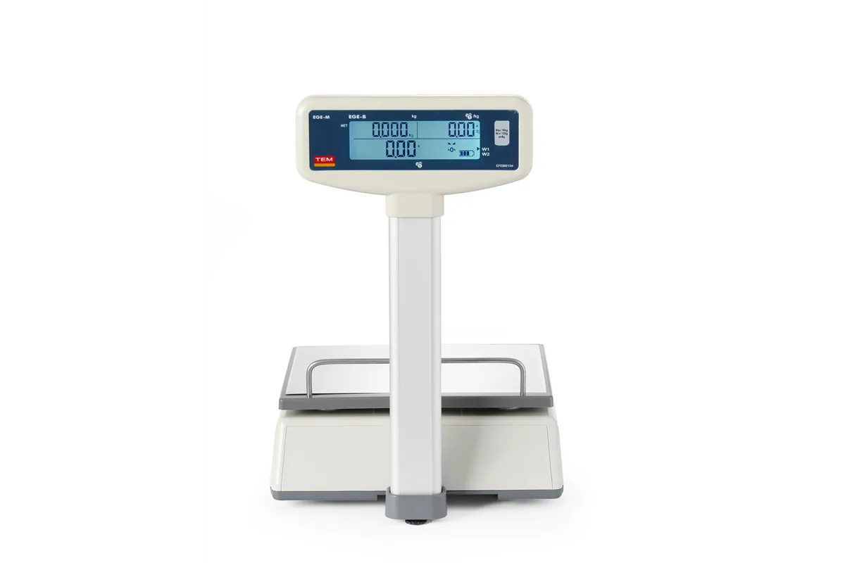 Waga kalkulacyjna LCD z wysięgnikiem i legalizacją, seria EGE, 15 kg, 325x377x394mm Tem TEM015B1D