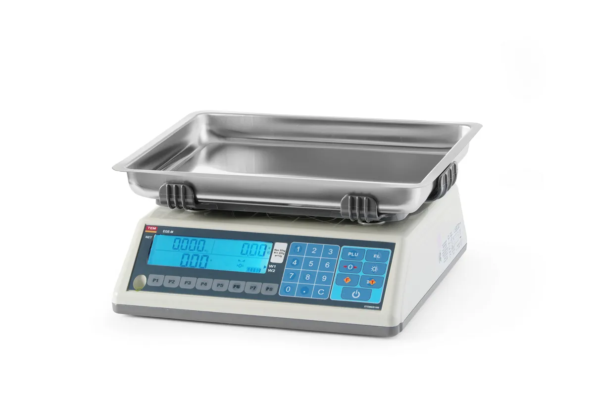 Waga kalkulacyjna LCD z legalizacją, seria EGE, głęboka szalka, 30 kg, 355x330x155mm Tem TEM030C-PZR