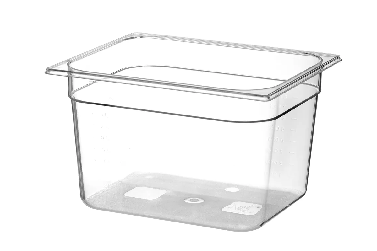 Pojemnik GN 1/2 z poliwęglanu, Profi Line, GN 1/2, 12,5L, transparentny, 325x265x200mm Hendi 861400