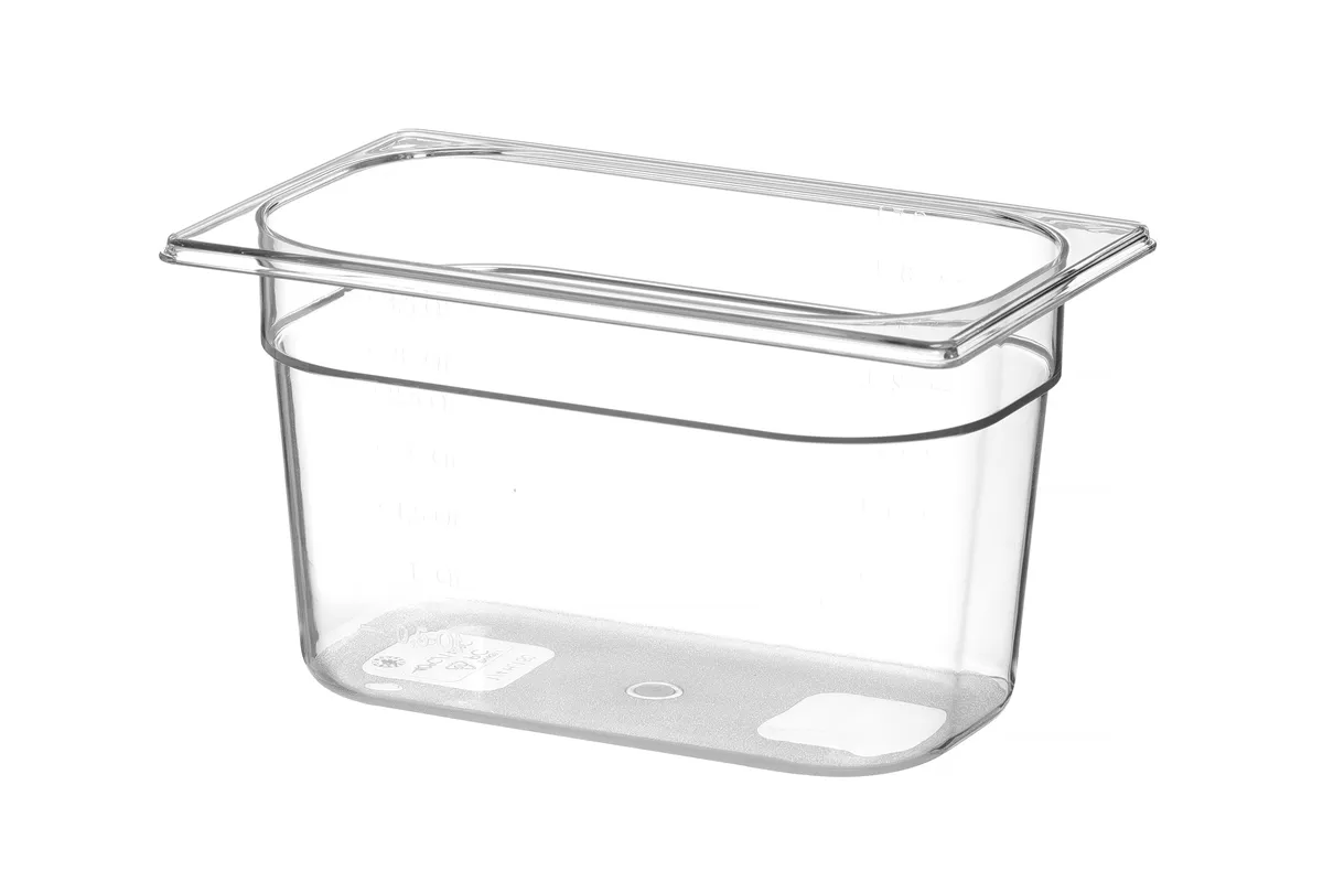 Pojemnik GN 1/4 z poliwęglanu, Profi Line, GN 1/4, 5,5L, transparentny, 265x162x200mm Hendi 861608