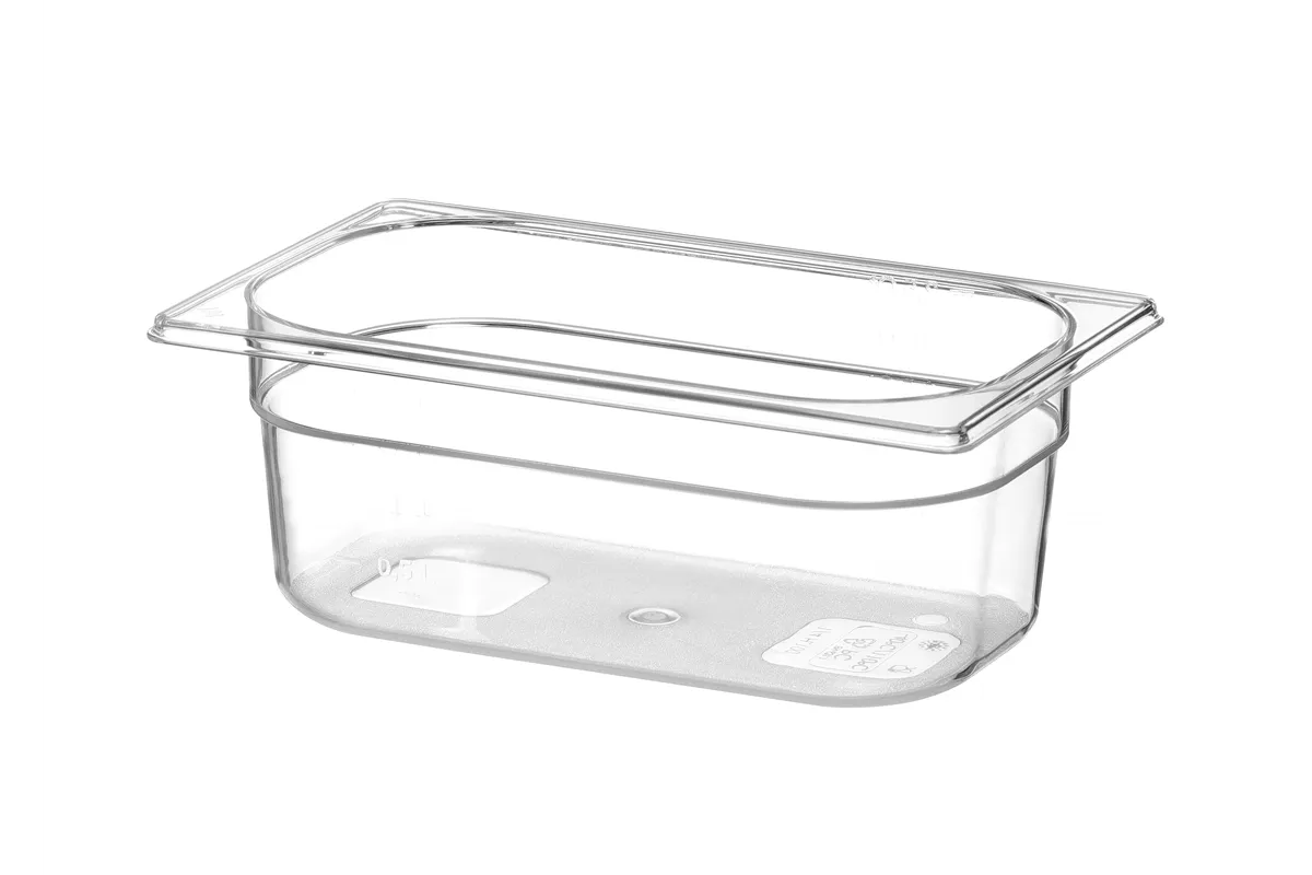 Pojemnik GN 1/4 z poliwęglanu, Profi Line, GN 1/4, 2,8L, transparentny, 265x162x100mm Hendi 861622