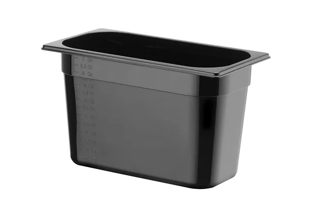 Pojemnik GN 1/3 z czarnego poliwęglanu, Profi Line, GN 1/3, 7,8L, czarny, 325x176x200mm Hendi 862506