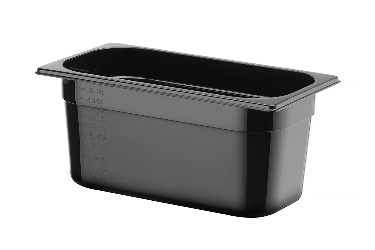 Pojemnik GN 1/3 z czarnego poliwęglanu, Profi Line, GN 1/3, 5,7L, czarny, 325x176x150mm Hendi 862513