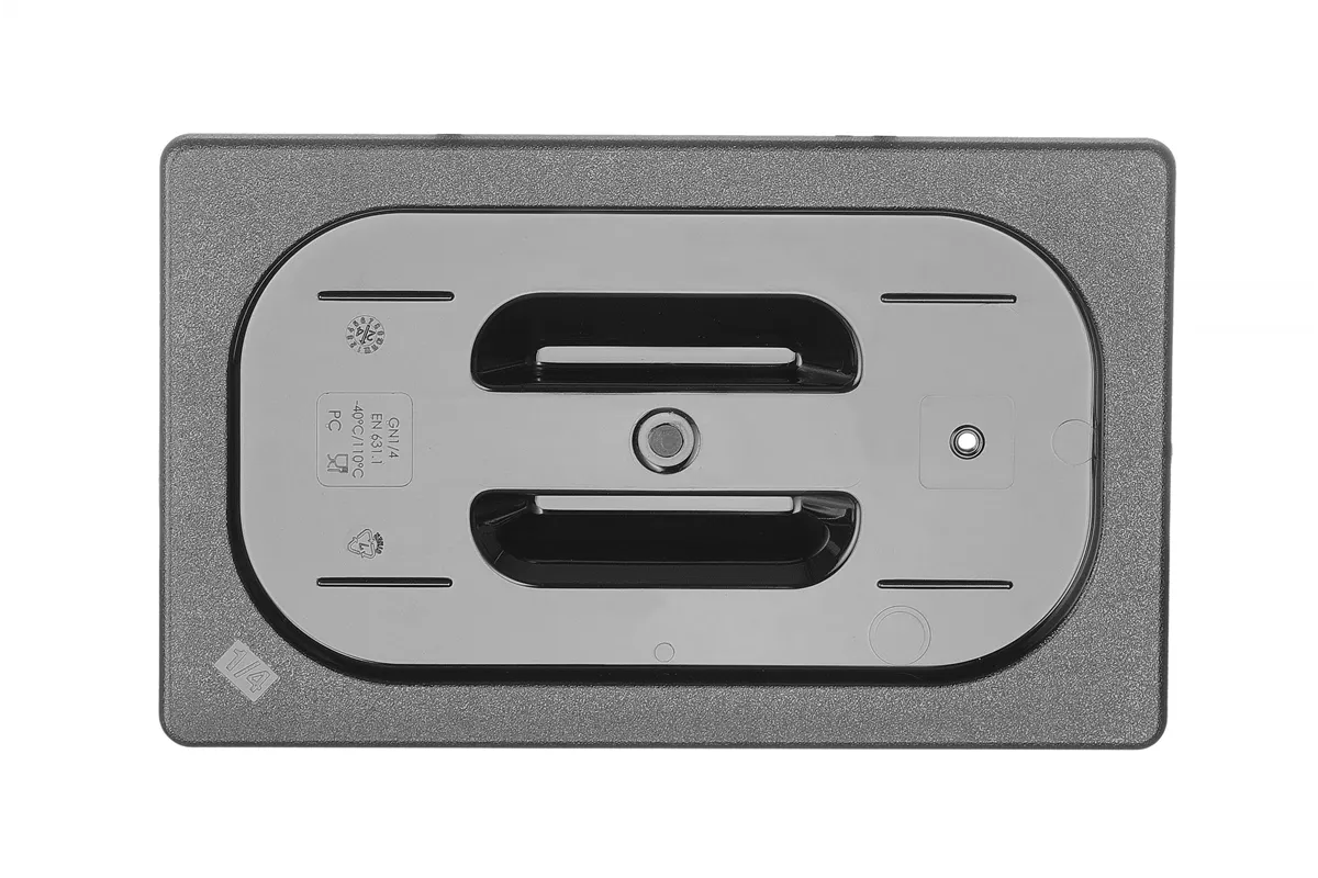 Pokrywka z czarnego poliwęglanu do pojemników GN, GN 1/4, czarny, 265x162mm Hendi 862940