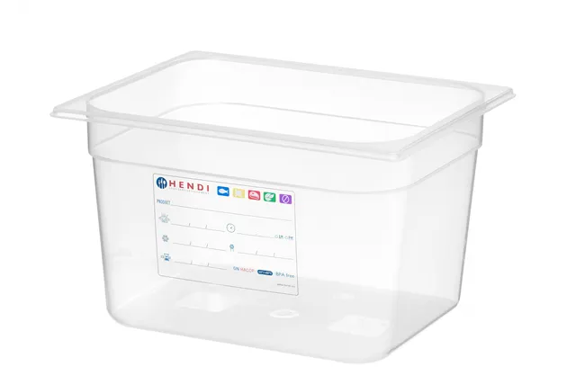 Pojemnik GN 1/2 HACCP, GN 1/2, 12,5L, transparentny, 325x265x200mm Hendi 880159