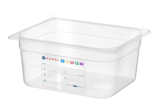 Pojemnik GN 1/2 HACCP, GN 1/2, 9,5L, transparentny, 325x265x150mm Hendi 880166