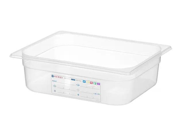 Pojemnik GN 1/2 HACCP, GN 1/2, 6,5L, transparentny, 325x265x100mm Hendi 880173