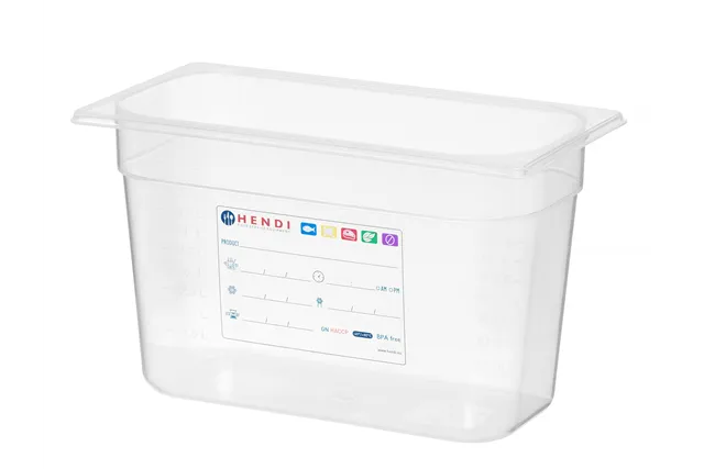Pojemnik GN 1/3 HACCP, GN 1/3, 7,8L, transparentny, 325x176x200mm Hendi 880258