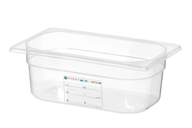 Pojemnik GN 1/4 HACCP, GN 1/4, 2,8L, transparentny, 265x162x100mm Hendi 880371