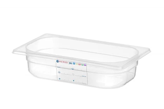 Pojemnik GN 1/4 HACCP, GN 1/4, 1,8L, transparentny, 265x162x65mm Hendi 880388