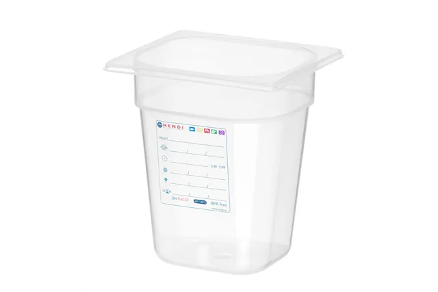 Pojemnik GN 1/6 HACCP, GN 1/6, 3,4L, transparentny, 176x162x200mm Hendi 880456
