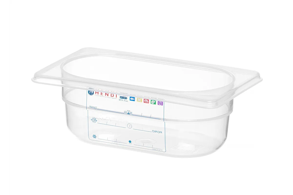 Pojemnik GN 1/9 HACCP, GN 1/9, 0,6L, transparentny, 176x108x65mm Hendi 880562