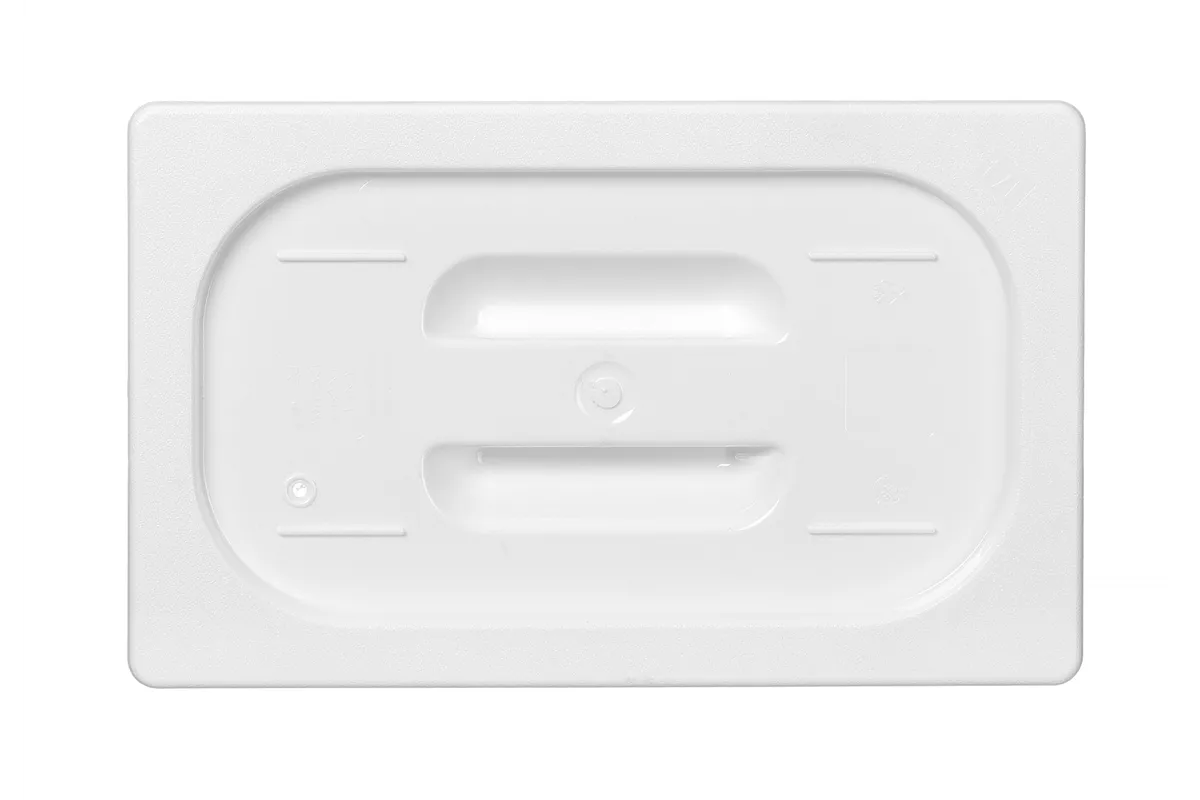 Pokrywka do pojemników GN z białego poliwęglanu, GN 1/4, biały, 265x162mm Hendi 862988