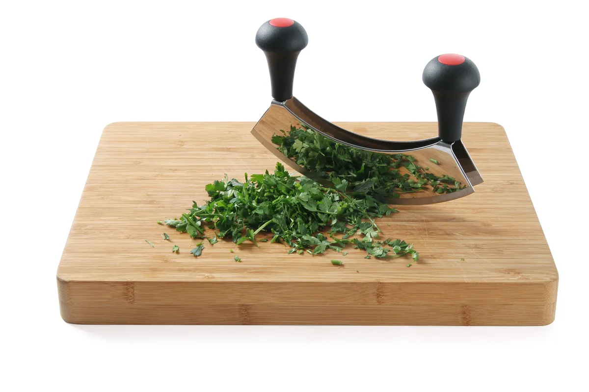 Nóż do siekania ziół, podwójne ostrze, czarny, 215x150mm Hendi 844366