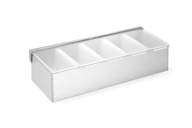 Pojemnik barmański na dodatki do drinków, 5 kontenerów, 375x140x90mm BarUp 552100