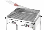 Grill Green Fire 2-palnikowy, Profi Line, Emaliowana patelnia żeliwna i ruszt GN 1/1, 11,6kW, 740x615x825mm Hendi 149508
