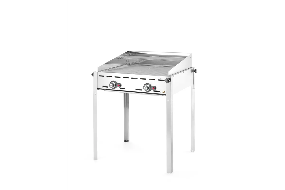 Grill Green Fire 2-palnikowy, Profi Line, 2 ruszty ze stali nierdzewnej GN 1/1, 11,6kW, 740x612x825mm Hendi 149621
