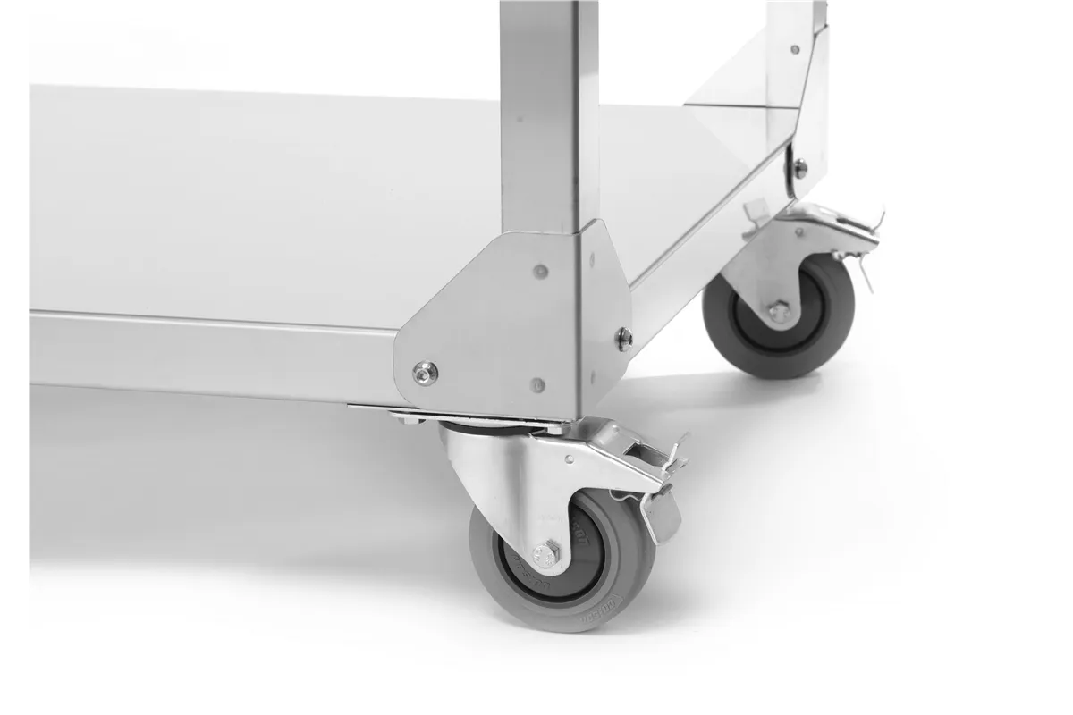 Grill Green Fire 4-palnikowy, Profi Line, podstawa z półką na kółkach, jasnoszary, 22kW, 1400x612x825mm Hendi 149614