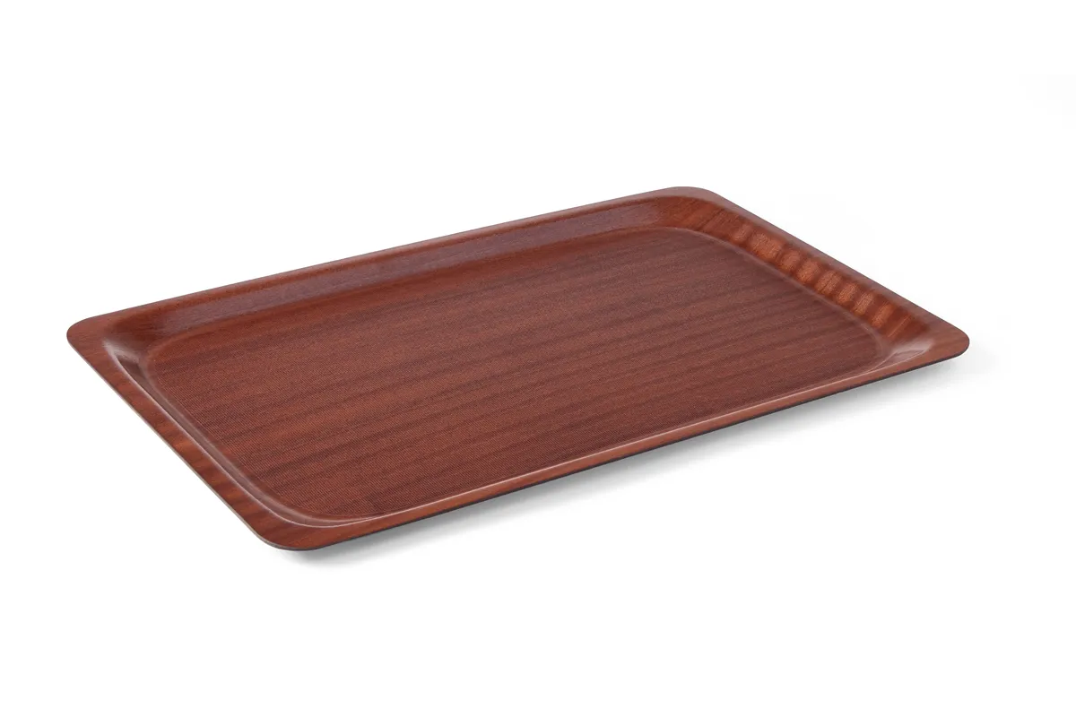 Taca do serwowania, prostokątna, antypoślizgowa, laminowana, GN 1/1, mahoniowy, 325x530mm AmerBox 507216