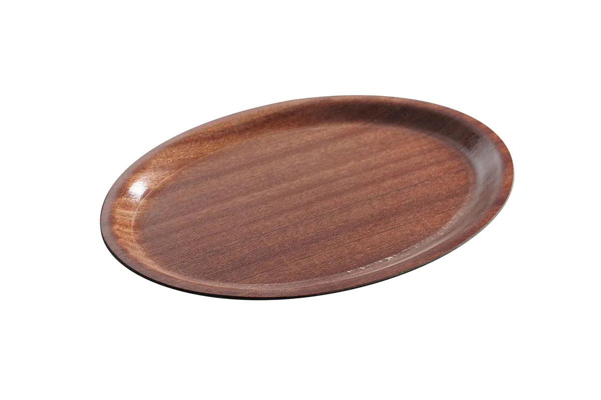 Taca do serwowania laminowana, antypoślizgowa, owalna, mahoniowy, 200x265mm AmerBox 507568