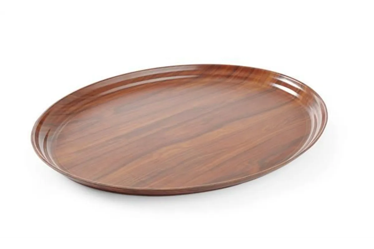 Taca do serwowania laminowana, antypoślizgowa, owalna, mahoniowy, 200x265mm AmerBox 507568