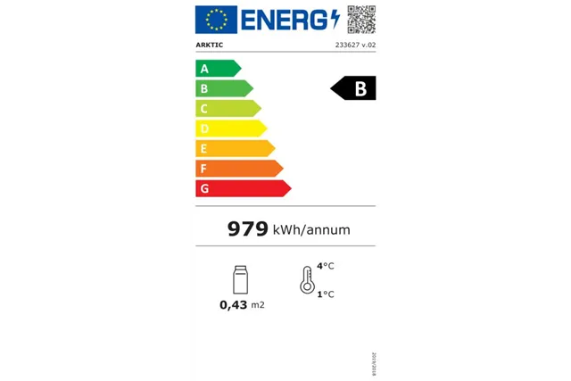 Witryna chłodnicza nastawna, 58l, czarny, 230V/170W, 452x406x830mm Arktic 233627