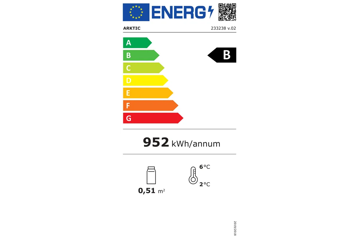 Witryna chłodnicza nastawna, 68l, czarny, 230V/170W, 444x397x875mm Arktic 233238