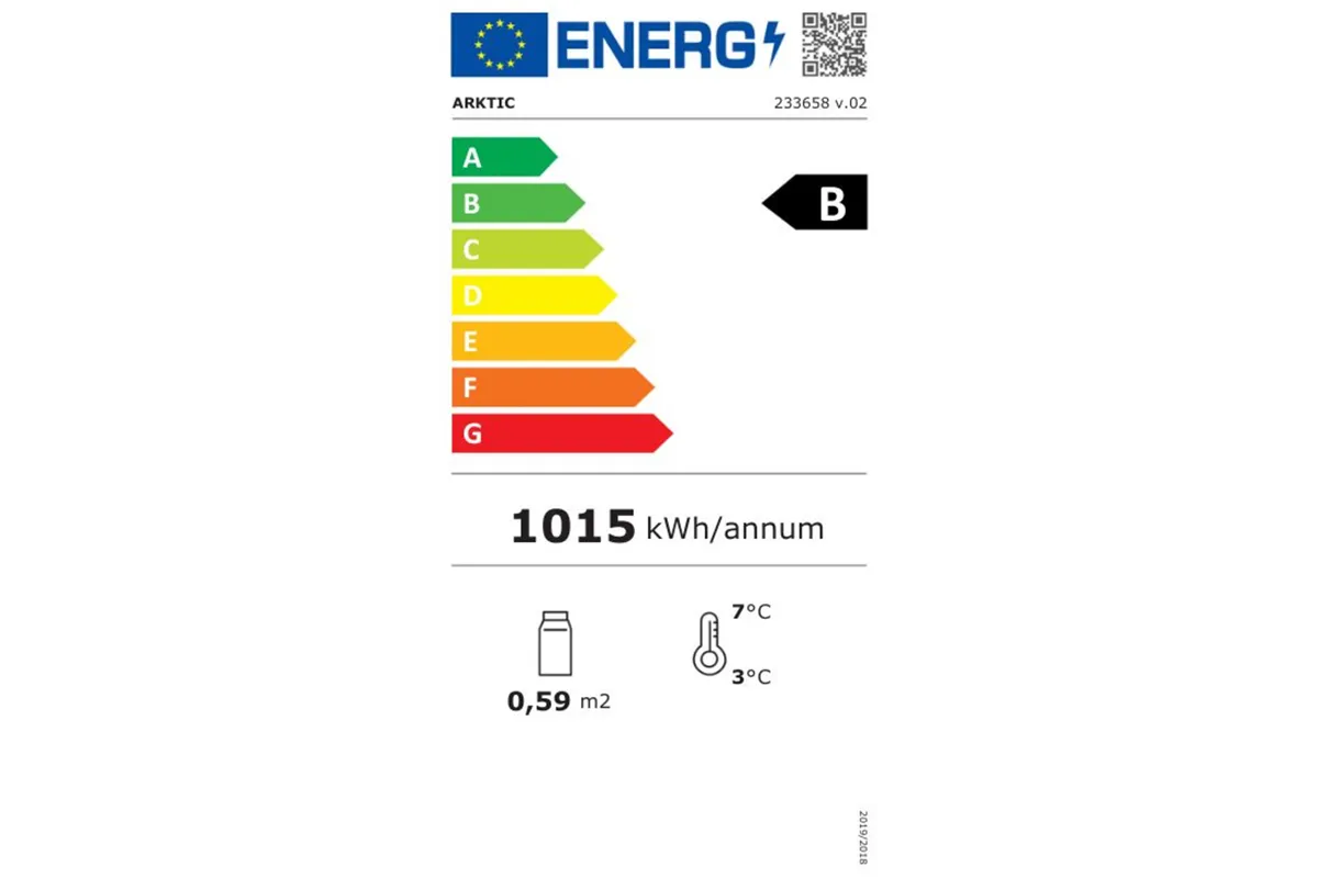 Witryna chłodnicza nastawna, 78l, czarny, 230V/170W, 444x397x940mm Arktic 233658