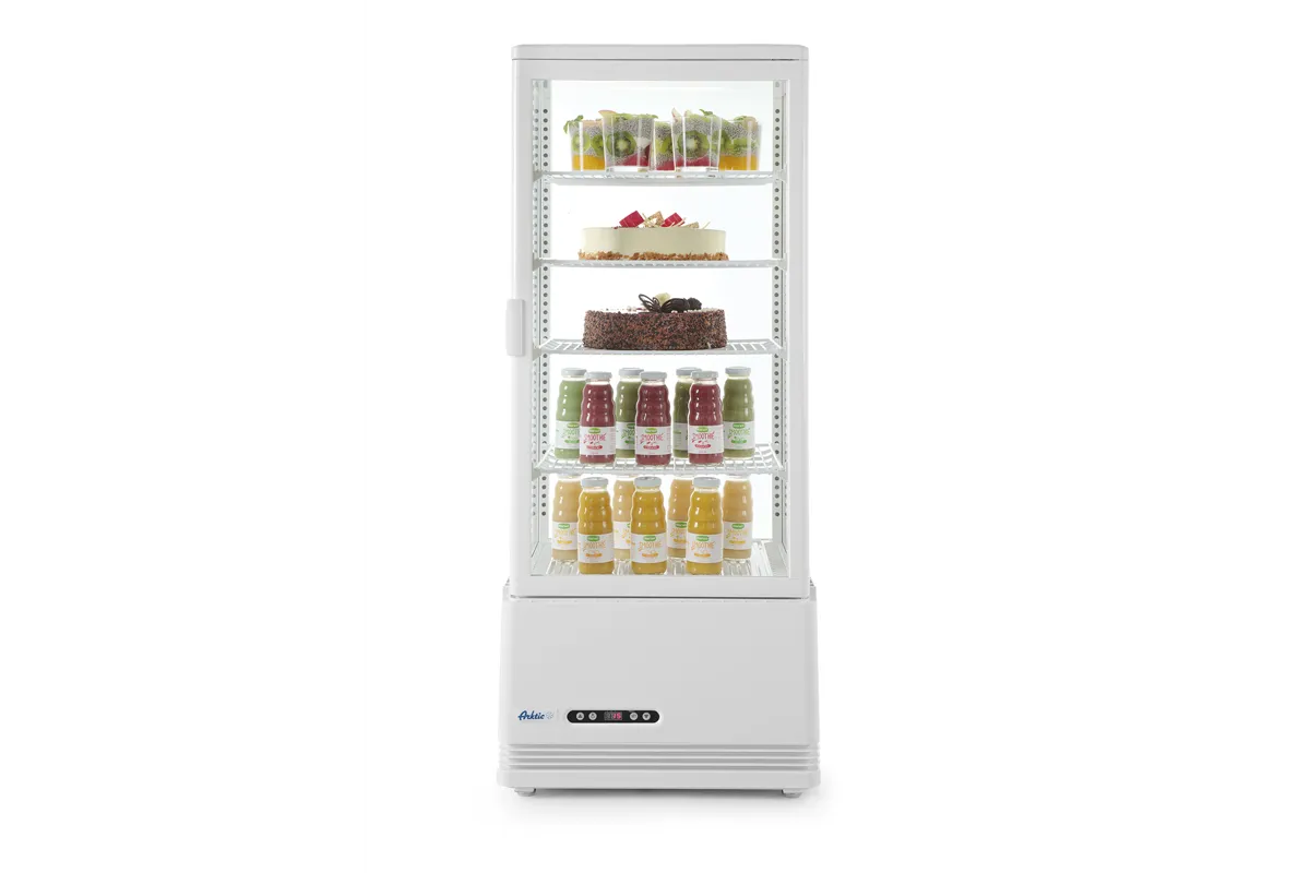 Witryna chłodnicza nastawna, 98l, biały, 230V/210W, 444x397x1100mm Arktic 233665