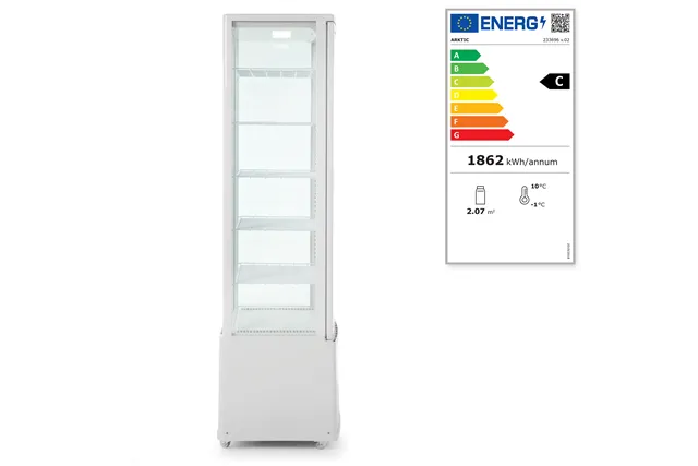 Witryna chłodnicza, 270l, biały, biały, 230V/290W, 550x520x1870mm Arktic 233696