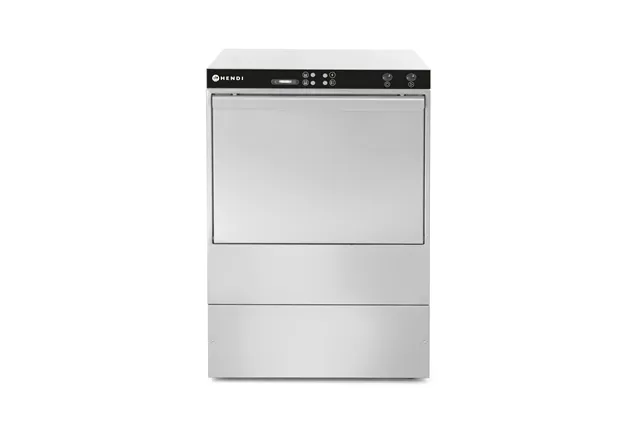 Zmywarka do naczyń 50x50 z dozownikiem detergentu i pompą spustową 400V/6600W 570x600x830mm Hendi 233054