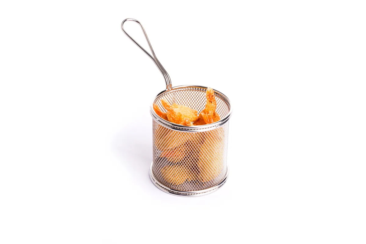 Koszyk miniaturowy do smażonych przekąsek, 90x90x90mm Hendi 426449