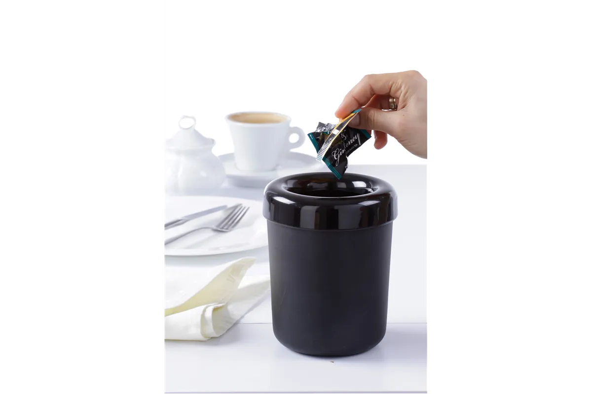 Śmietniczka stołowa/pojemnik na sztućce, czarny, ⌀130x160mm Hendi 421574