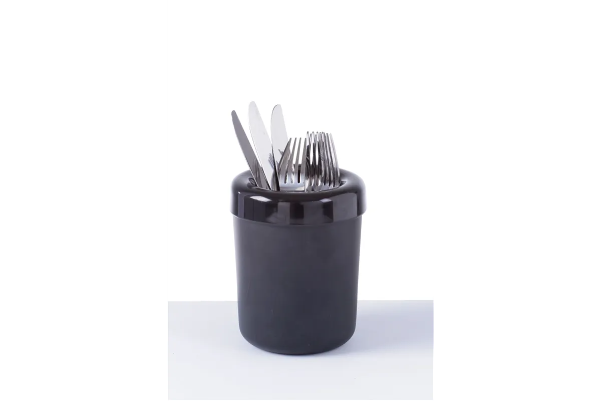 Śmietniczka stołowa/pojemnik na sztućce, czarny, ⌀130x160mm Hendi 421574