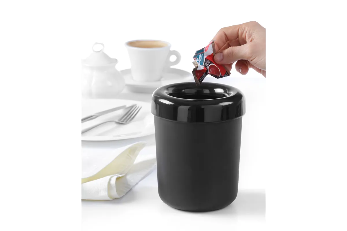 Śmietniczka stołowa/pojemnik na sztućce, czarny, ⌀130x160mm Hendi 421574