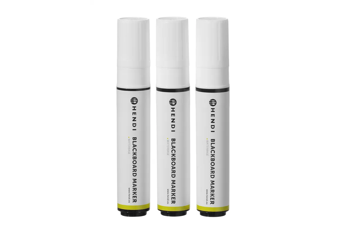 Markery do tablicy z szeroką końcówką, 3 białe markery Hendi 664223